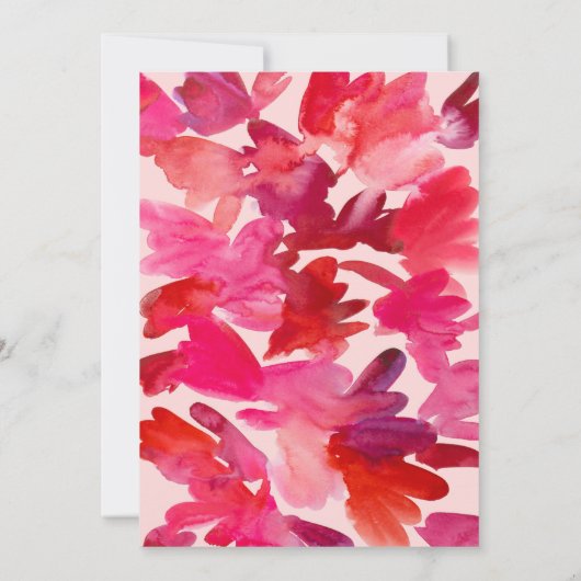 Alle liefdesWaterverf roze rode bruiloft Kaart (Achterkant)