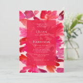 Alle liefdesWaterverf roze rode bruiloft Kaart (Staand voorkant)