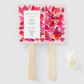 Alle liefdesWaterverf Roze Rood Handwaaier (Voorkant en achterkant)