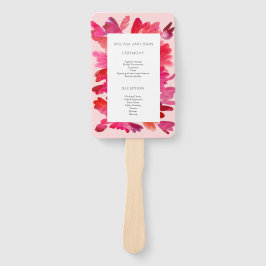 Alle liefdesWaterverf Roze Rood Handwaaier