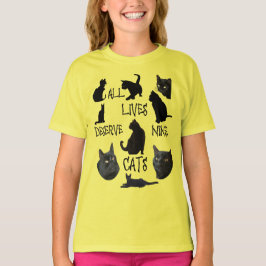 Alle liften verdienen negen katten met een vetvrij t-shirt