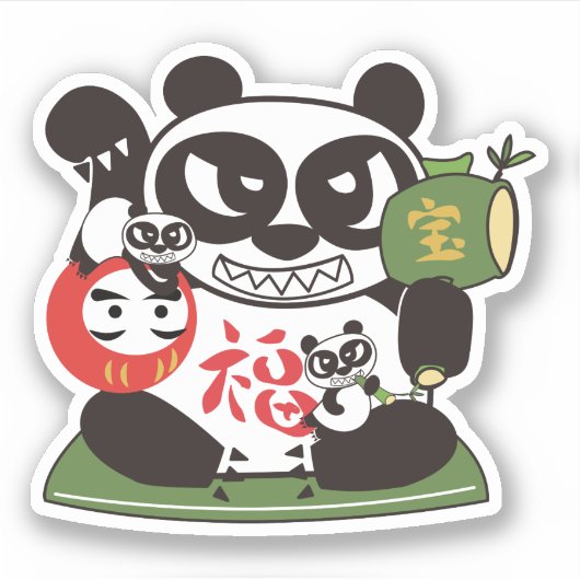 Alle Lucky Panda God Sticker (Voorkant)