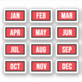 Alle maanden - Maanden van het jaar Sticker (Voorkant)