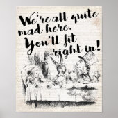  Alle Mad Alice in Wonderland Quote Poster (Voorkant)