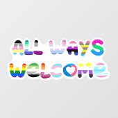 Alle manieren Welkom LGBTQIA+ inclusiviteit queer  Raamsticker (Vel)
