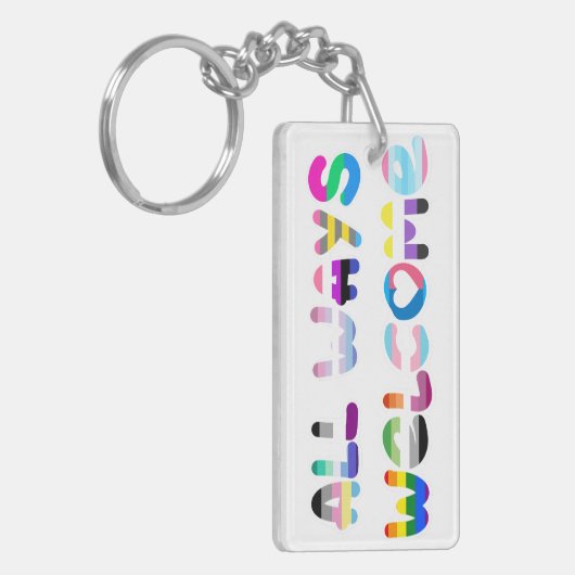 Alle manieren Welkom LGBTQIA+ inclusiviteit queer  Sleutelhanger (Voorkant Links)