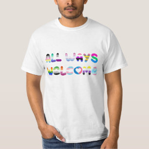 Alle manieren Welkom LGBTQIA+ inclusiviteit queer T-shirt