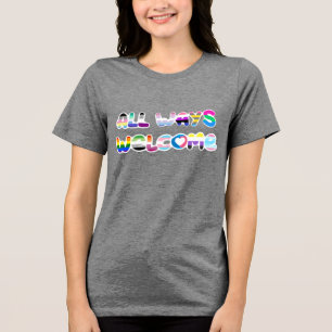 Alle manieren Welkom LGBTQIA+ inclusiviteit queer Tri-Blend Shirt