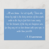 Alle mannen dromen van T.E. Lawrence Briefkaart (Voorkant)