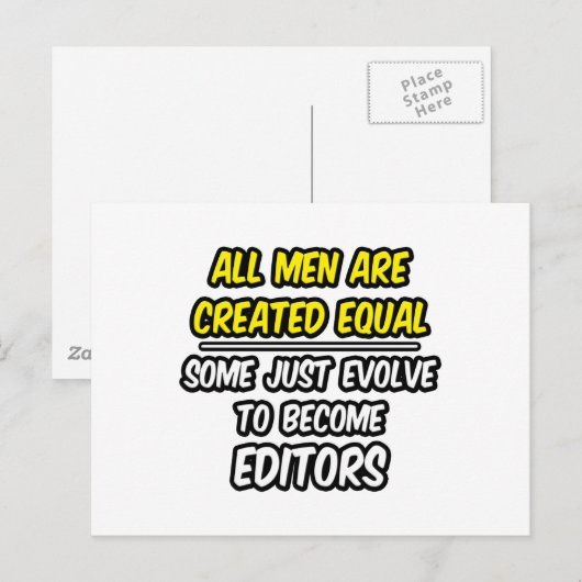Alle Mannen worden gelijk Creëer...editors Briefkaart (Voorkant / Achterkant)