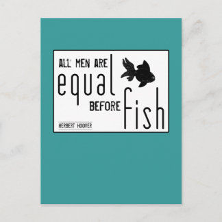 Alle mannen zijn gelijk voor vissen (alle kleuren) briefkaart