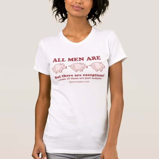 Alle mannen zijn varkens t-shirt (Voorkant)