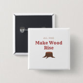 Alle maten maken hout rijzen vierkante button 5,1 cm (Voorkant /achterkant)