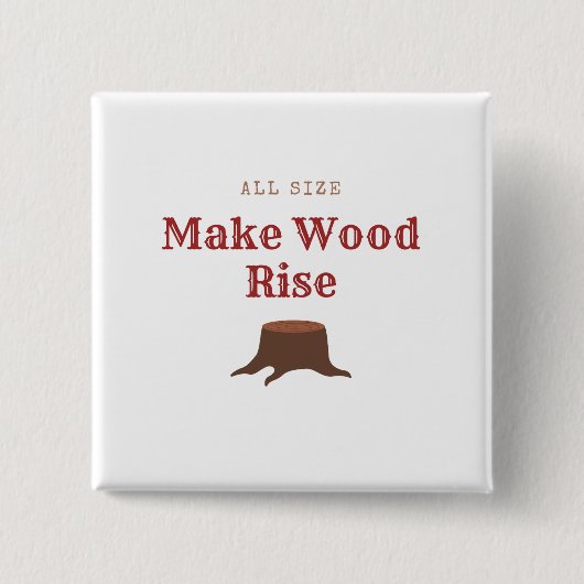 Alle maten maken hout rijzen vierkante button 5,1 cm (Voorkant)