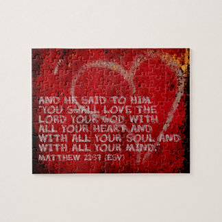 Alle Matthew 22:37 de Foto van de Schrift van de S Legpuzzel