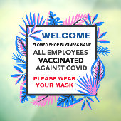 Alle medewerkers gevaccineerd Draag Mask Custom Raamsticker (Vel 3)