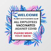 Alle medewerkers gevaccineerd Draag Mask Custom Raamsticker (Vel)