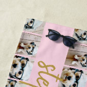 Alle meer dan 6 Naam van Photo Collage Pink & Gold Strandlaken (In situ)