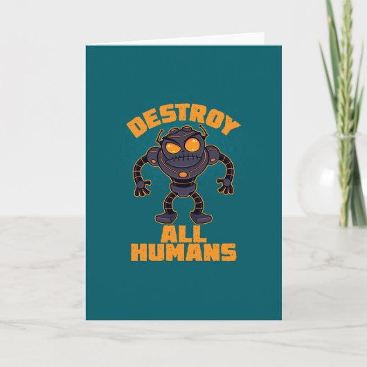 Alle mensen vernietigen Angry Robot Kaart (Voorkant)
