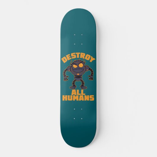 Alle mensen vernietigen Angry Robot Persoonlijk Skateboard (Voorkant)