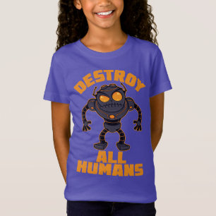 Alle mensen vernietigen Angry Robot T-shirt