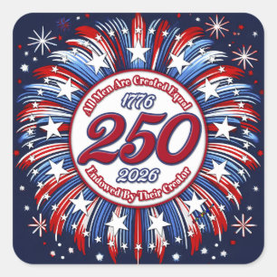Alle Mensen Worden Gelijk Geschapen Grafische Vuur Vierkante Sticker