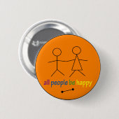 Alle mensen zijn een vrolijke Button (Voorkant /achterkant)