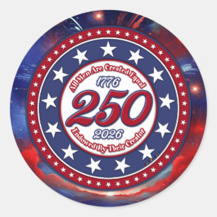 Alle Mensen Zijn Gemaakt Grafische Vuurwerk Wolken Ronde Sticker