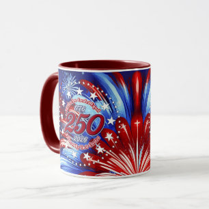 Alle Mensen Zijn Grafische Vuurwerk Rood Wit Blauw Mok