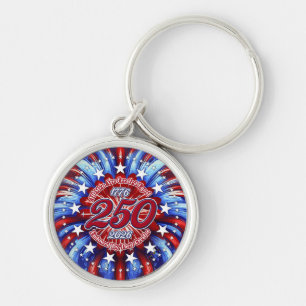 Alle Mensen Zijn Grafische Vuurwerk Rood Wit Blauw Sleutelhanger