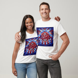 Alle Mensen Zijn Grafische Vuurwerk Rood Wit Blauw T-shirt