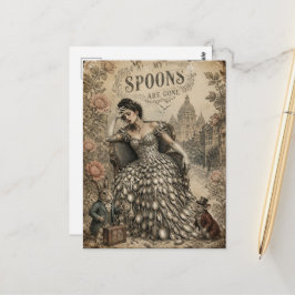 Alle Mijn Lepels Zijn Weg Fantasie Schattige Diere Briefkaart