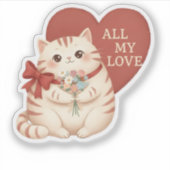 Alle Mijn Liefde Schattige Kat Sticker (Voorkant)