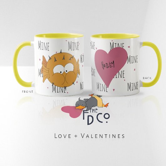 Alle "Mine" Grappige Schattigee Puffer Liefde Scha Mok