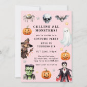 Alle Monsters Kostuum Halloween Verjaardag Kaart (Voorkant)