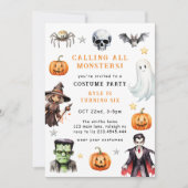 Alle Monsters Kostuum Halloween Verjaardag Kaart (Voorkant)