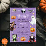 Alle Monsters Kostuum Halloween Verjaardag Kaart<br><div class="desc">De Calling All Monsters Costume Halloween Birthday Invitation is een leuke en spookachtige manier om vrienden en familie te verzamelen voor een Halloween-thema verjaardagsviering. Deze uitnodiging is voorzien van een speels ontwerp met levendige kleuren, met verschillende monsters en Halloween-elementen, waardoor de perfecte toon wordt gezet voor een kostuumfeest. Pas het...</div>