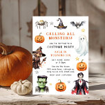 Alle Monsters Kostuum Halloween Verjaardag Kaart<br><div class="desc">De Calling All Monsters Costume Halloween Birthday Invitation is een leuke en spookachtige manier om vrienden en familie te verzamelen voor een Halloween-thema verjaardagsviering. Deze uitnodiging is voorzien van een speels ontwerp met levendige kleuren, met verschillende monsters en Halloween-elementen, waardoor de perfecte toon wordt gezet voor een kostuumfeest. Pas het...</div>