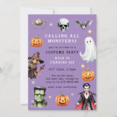 Alle Monsters Kostuum Halloween Verjaardag Kaart (Voorkant)