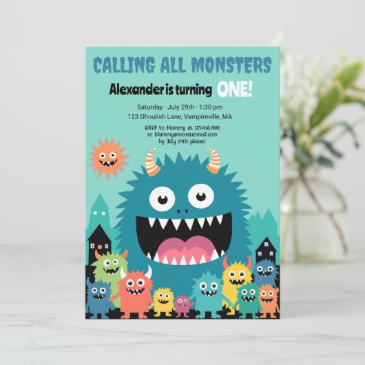 Alle monsters personaliseren kaart (Staand voorkant)