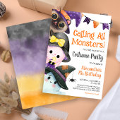 Alle Monsters roepen Halloween Kostuum Verjaardag Kaart