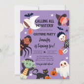 Alle Monsters roepen Halloween Kostuum Verjaardag Kaart (Voorkant)