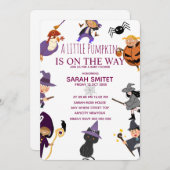 Alle Monsters Verjaardag Uitnodiging, Halloween Ve Save The Date (Voorkant / Achterkant)