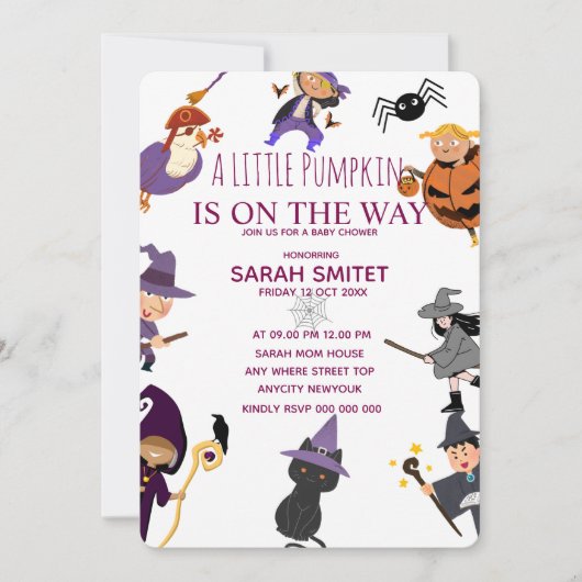 Alle Monsters Verjaardag Uitnodiging, Halloween Ve Save The Date (Voorkant)