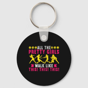 Alle mooie meisjes lopen zo Softll Player Sleutelhanger