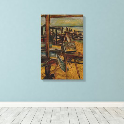 Alle mooie schilderijen beginnen met één penseelst canvas afdruk (Insitu (Houten vloer))