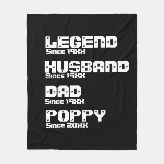 ALLE Naam Datum Jaar Legend Husband Pap Poppie wij Fleece Deken (Voorkant)