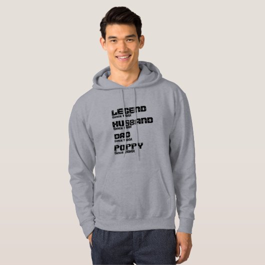 ALLE Naam Datum Jaar Legend Husband Pap Poppie wij Hoodie (Voorkant volledig)