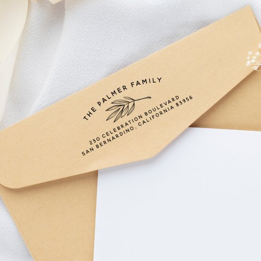 Alle naamminimalistisch Leaf Return-adres Zelfinktende Stempel