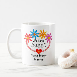 ALLE Namen Kinder Names BUBBE Flower Heart wijzige Koffiemok